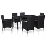 -Delige Tuinset Met Kussens Poly Rattan Zwart