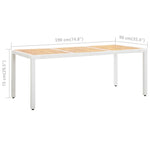 -Delige Tuinset Poly Rattan Wit