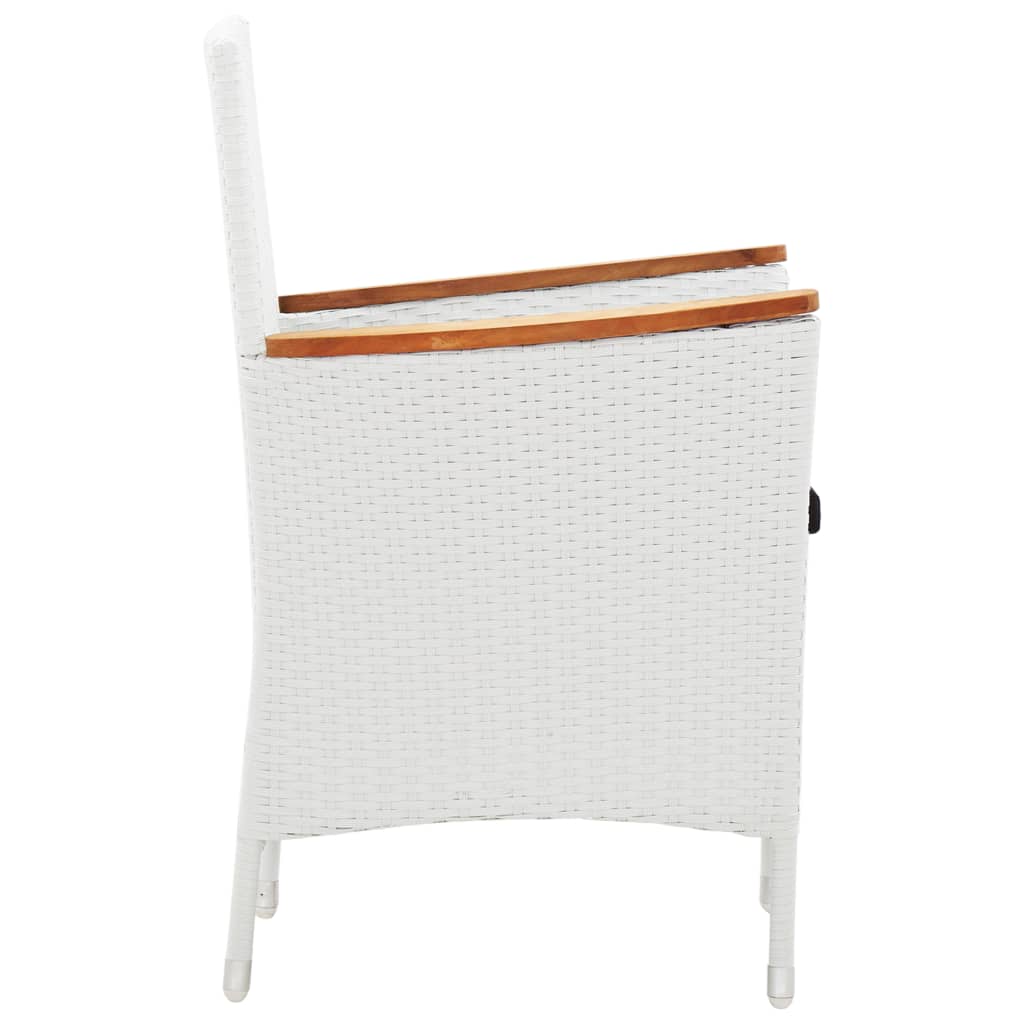 -Delige Tuinset Poly Rattan Wit