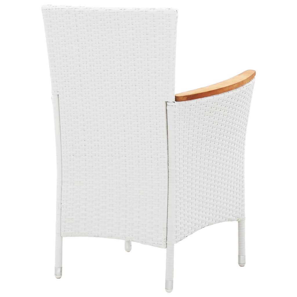 -Delige Tuinset Poly Rattan Wit