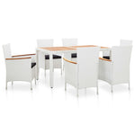 -Delige Tuinset Poly Rattan Wit