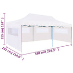 Partytent Pop-Up Met Zijwanden 3X6 M Staal Wit