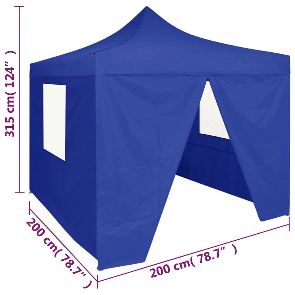 Partytent Met 4 Zijwanden Inklapbaar 2X2 M Staal