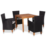 5-Delige Tuinset Poly Rattan Zwart En Bruin