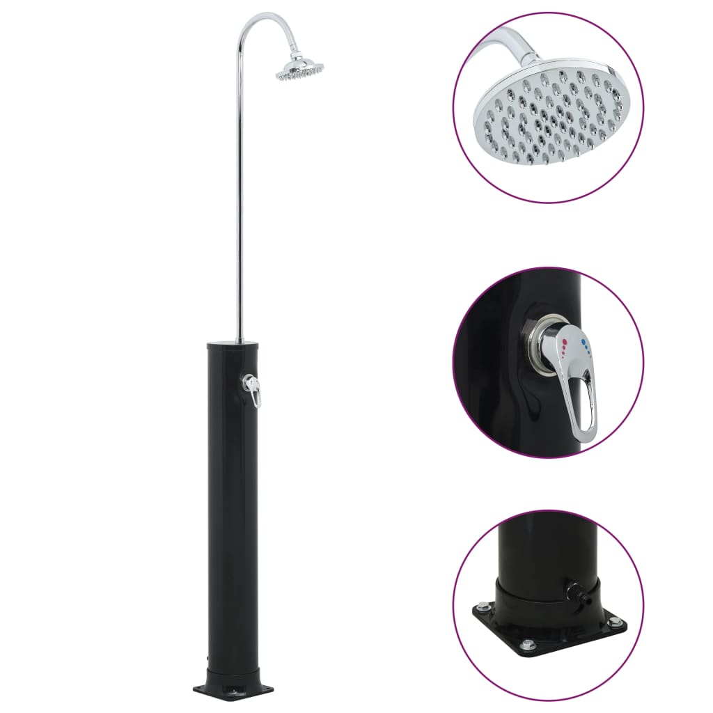 Solardouche 20 L 214 Cm Zwart