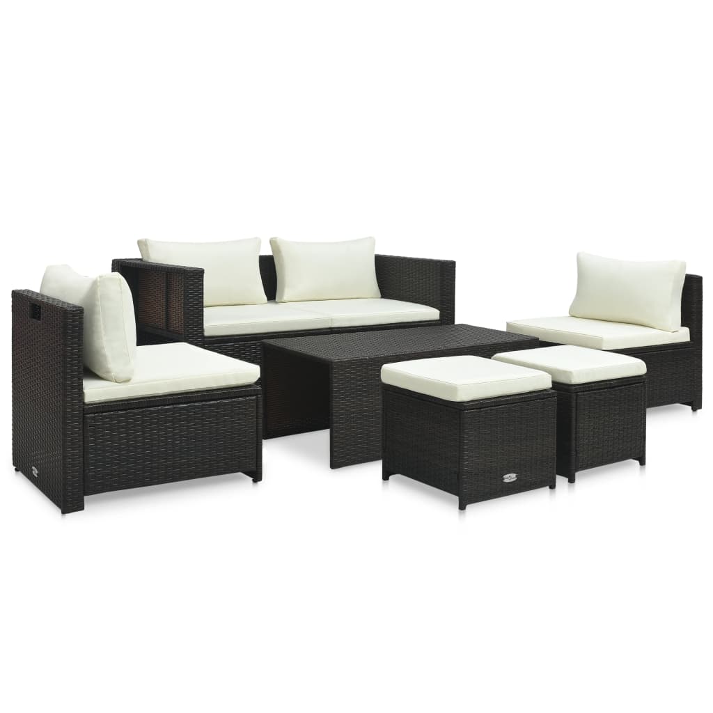 Loungeset Met Kussens -Delig Poly Rattan