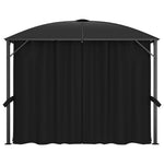 Prieel Met Gordijnen 300X300X265 Cm Antraciet