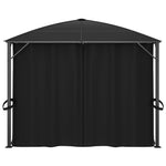 Prieel Met Gordijnen 400X300X265 Cm Antraciet