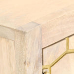 Dressoir 120X30X75 Cm Massief Mangohout Goudkleurig