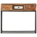 Wandtafel 90X30X75 Cm Massief Gerecycled Hout Goudkleurig