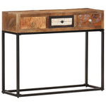 Wandtafel 90X30X75 Cm Massief Gerecycled Hout Goudkleurig