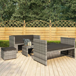 -Delige Loungeset Met Kussens Poly Rattan