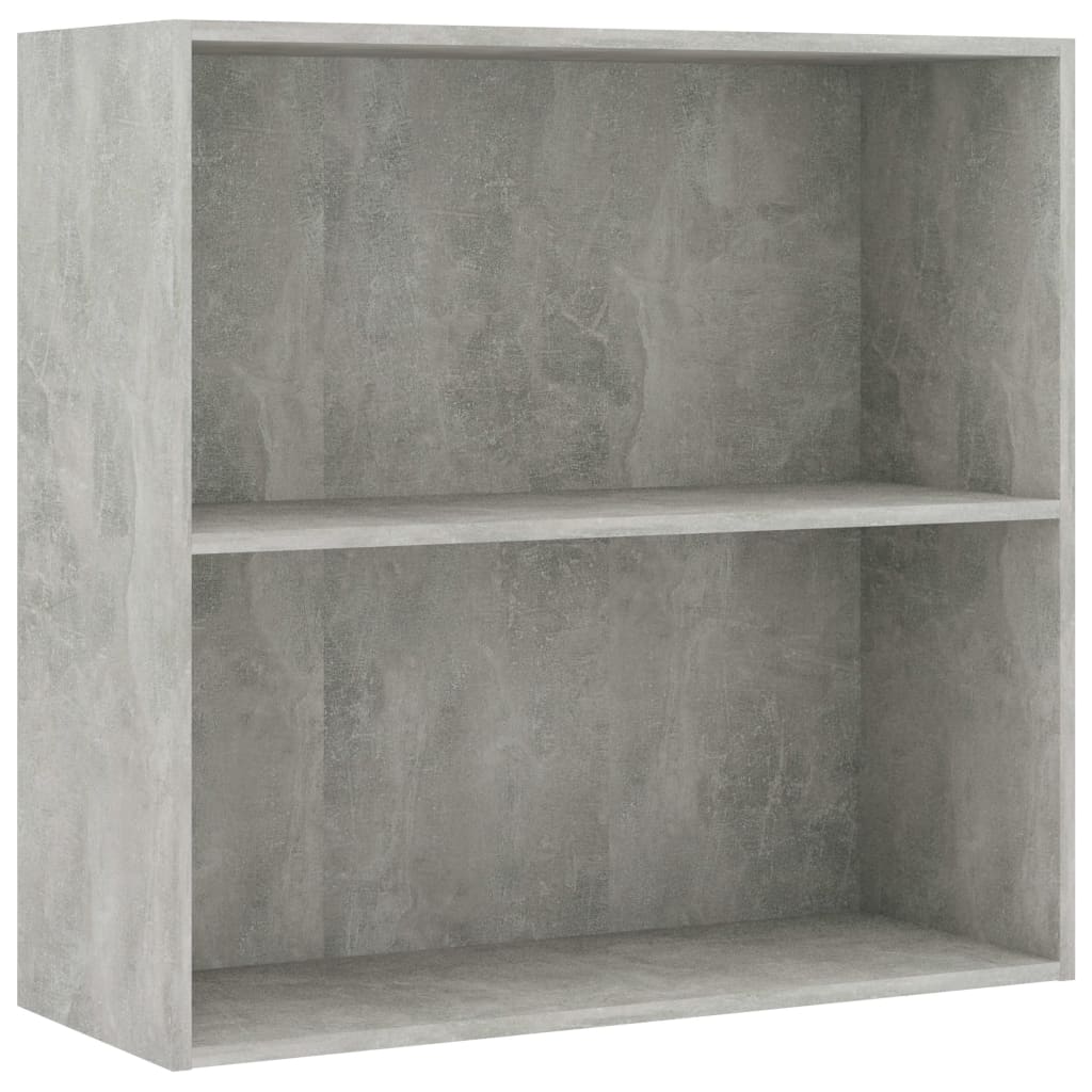 Boekenkast Met 2 Schappen 80X30X76,5 Cm Bewerkt Hout Betongrijs