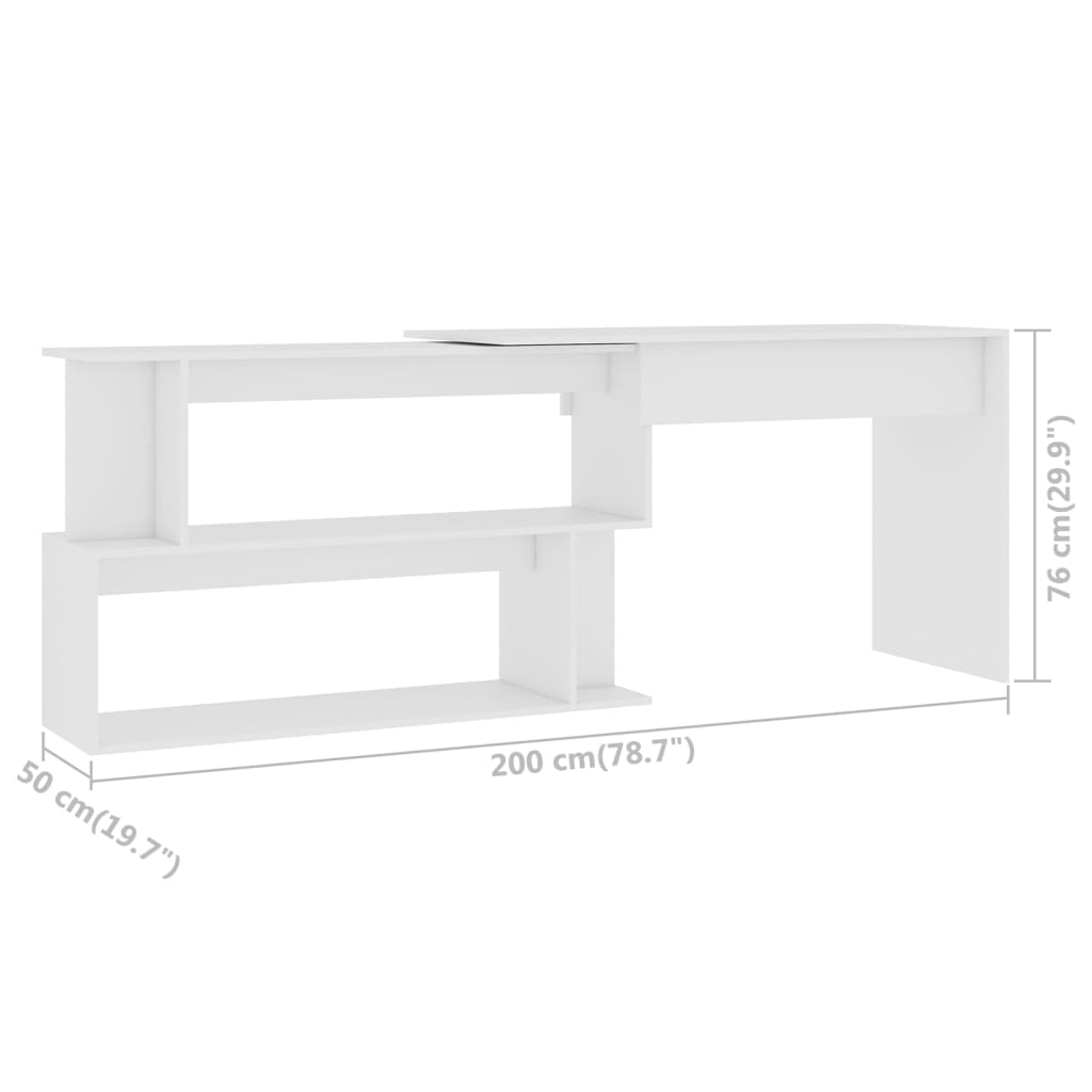 Hoekbureau 200X50X76 Cm Bewerkt Hout