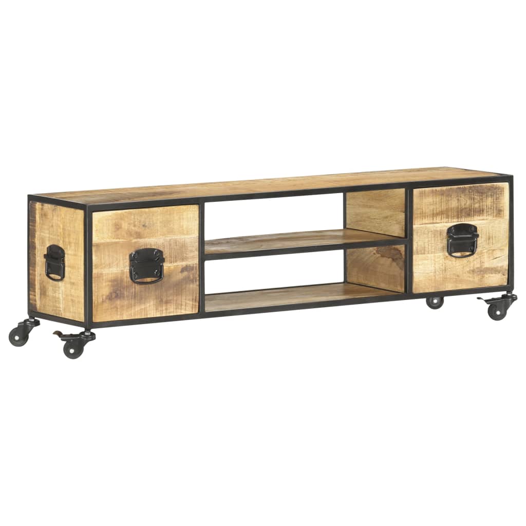 Tv-Meubel 130X30X39 Cm Massief Mangohout