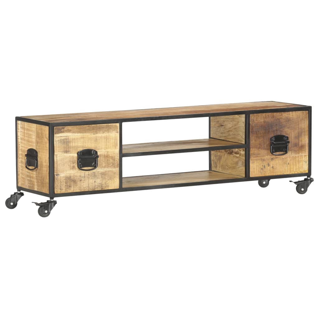 Tv-Meubel 130X30X39 Cm Massief Mangohout