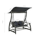 Schommelbank 3-Zits Met Dak Poly Rattan