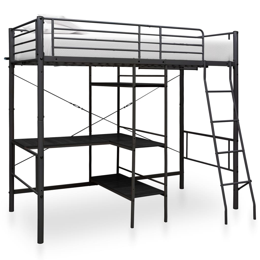 Stapelbedframe Met Tafel Metaal