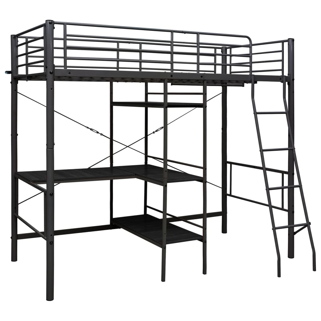 Stapelbedframe Met Tafel Metaal