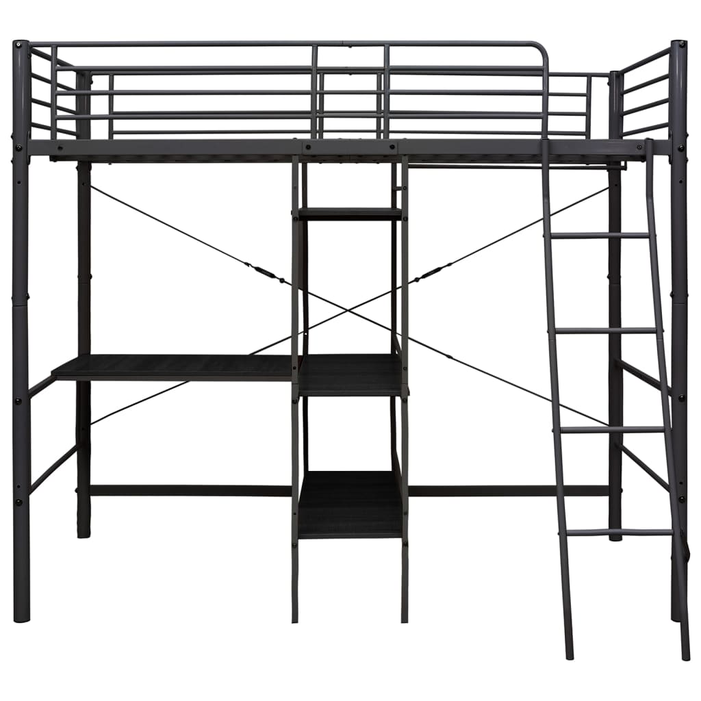 Stapelbedframe Met Tafel Metaal
