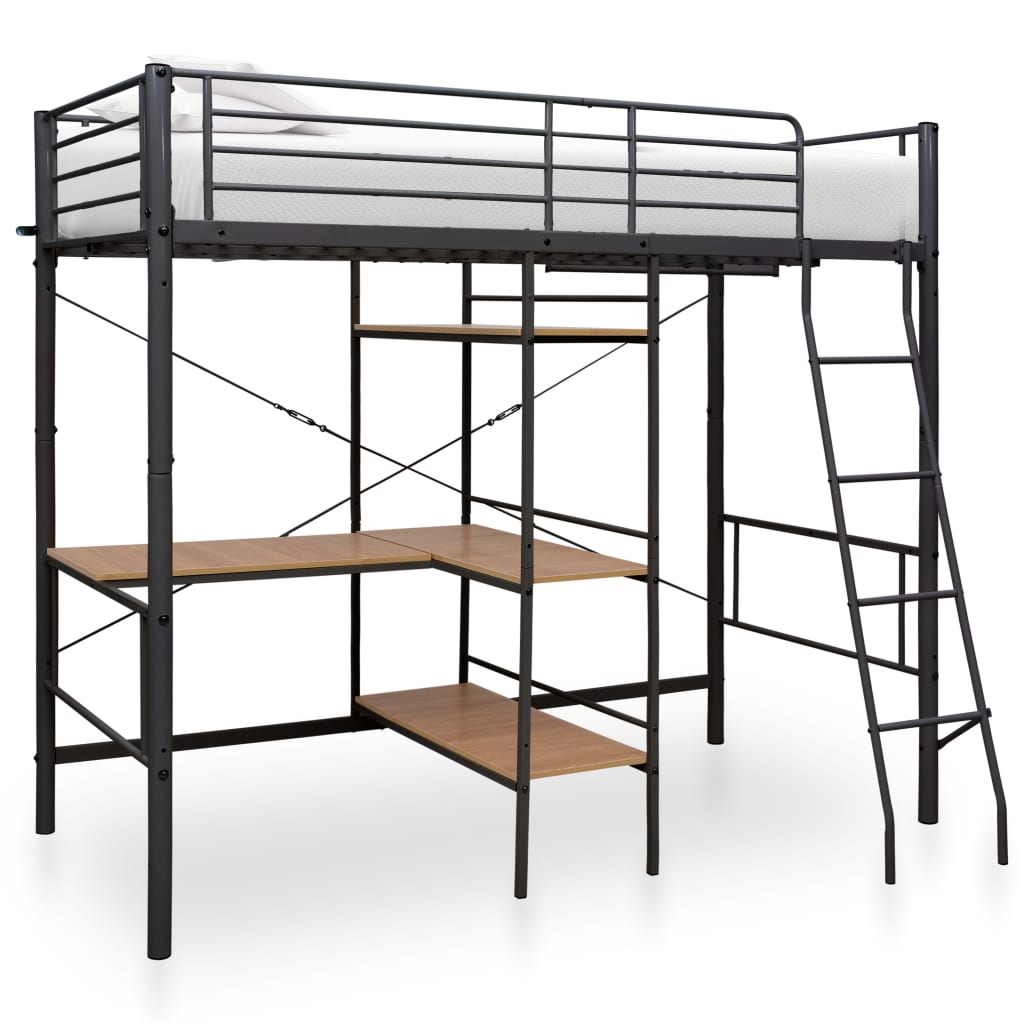 Stapelbedframe Met Tafel Metaal