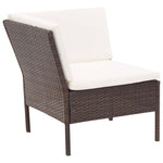 -Delige Loungeset Met Kussens Poly Rattan