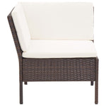 -Delige Loungeset Met Kussens Poly Rattan