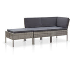 -Delige Loungeset Met Kussens Poly Rattan