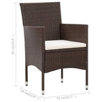 -Delige Loungeset Met Kussens Poly Rattan