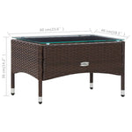 -Delige Loungeset Met Kussens Poly Rattan