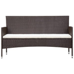 -Delige Loungeset Met Kussens Poly Rattan