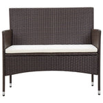 -Delige Loungeset Met Kussens Poly Rattan