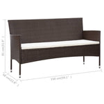 -Delige Loungeset Met Kussens Poly Rattan