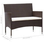-Delige Loungeset Met Kussens Poly Rattan