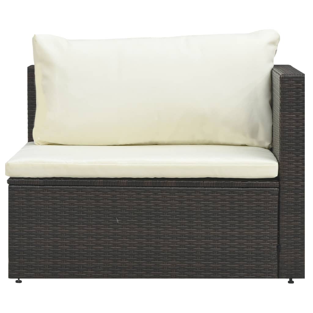 -Delige Loungeset Met Kussens Poly Rattan