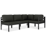 6-Delige Loungeset Met Kussens Aluminium Antraciet