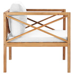 Tuinstoel Met Kleurige Kussens Massief Teakhout