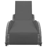 Ligbed Met Kussen Poly Rattan Antraciet