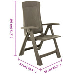 Tuinstoelen 2 St Verstelbaar Kunststof Mokka