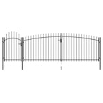 Poort Met Speren Bovenkant 5X1,5 M Zwart