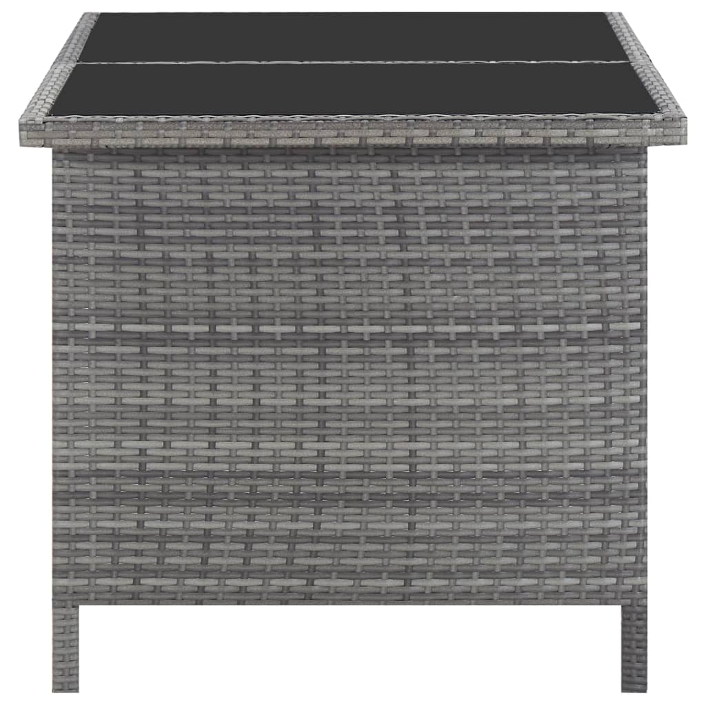 5-Delige Tuinset Met Kussens Poly Rattan Grijs Blauw