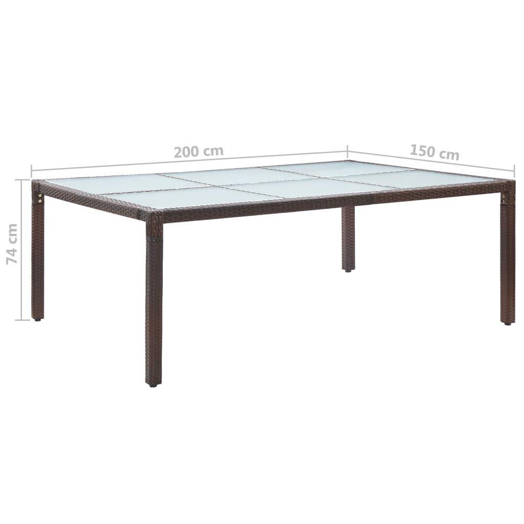 Tuintafel 200X50X74 Cm Poly Rattan