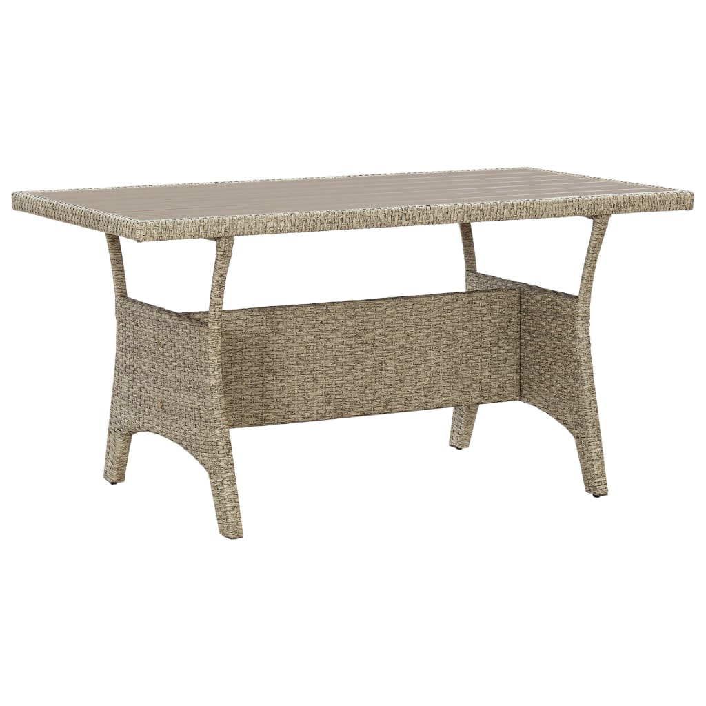 Tuintafel 130X70X66 Cm Poly Rattan Grijs