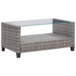 -Delige Loungeset Met Kussens Poly Rattan
