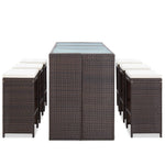 -Delige Tuinbarset Met Kussens Poly Rattan Bruin