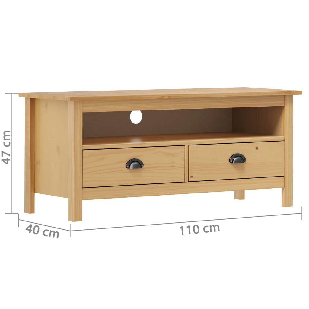 Tv-Meubel Hill 110X40X47 Cm Grenenhout Honing