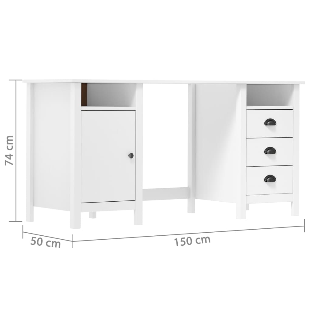 Bureau Hill 150X50X74 Cm Massief Grenenhout