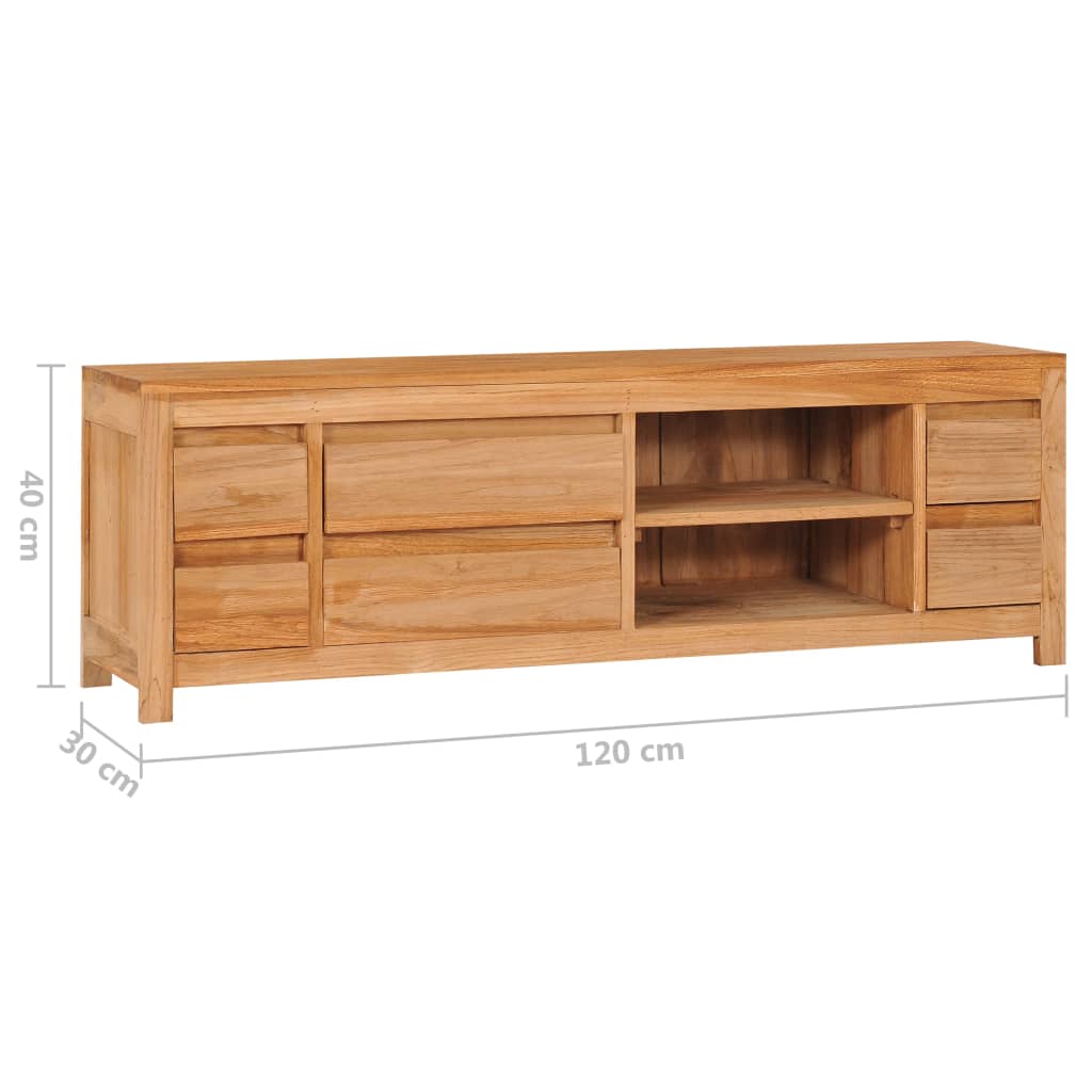 Tv-Meubel 120X30X40 Cm Massief Teakhout