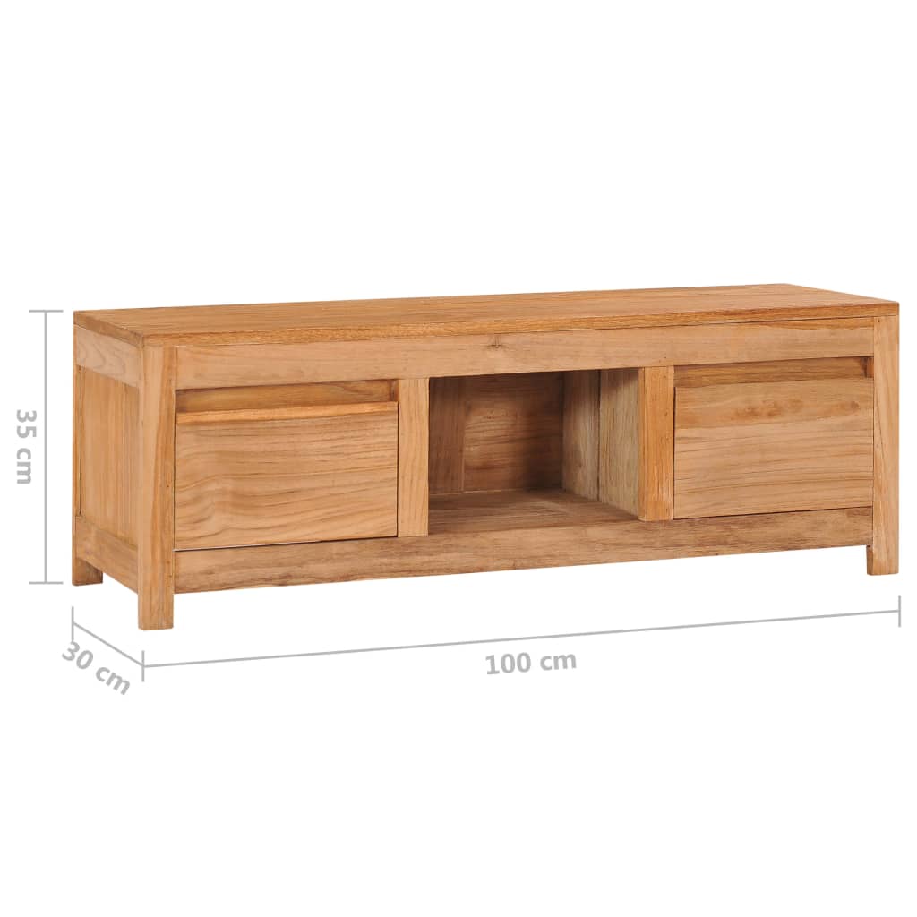 Tv-Meubel 100X30X35 Cm Massief Teakhout