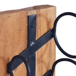 Wijnrek Voor 6 Flessen 35X35X100 Cm Massief Teakhout Zwart